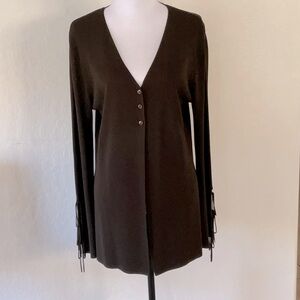 Cyrus Boho Chocolate Brown Cardigan - Size L